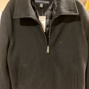 Tommy Hilfiger Men’s Black Zip Up Coat (size Large)